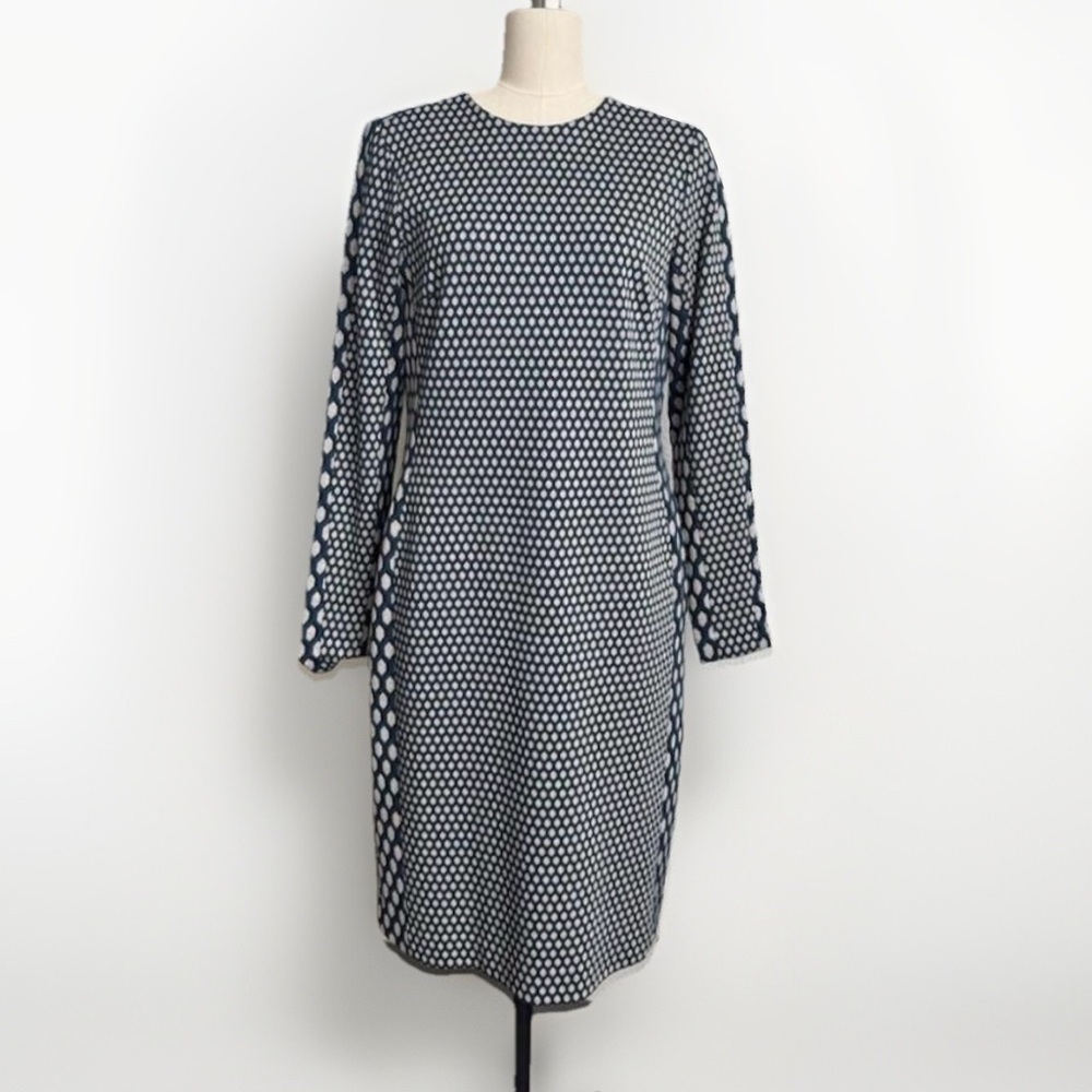 Worth Teal Pencil Long Sleeve Midi Dress Sz 10 Or Medium